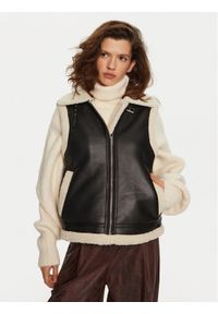 Pieces Bezrękawnik Janelle 17152466 Czarny Regular Fit. Kolor: czarny. Materiał: skóra. Długość rękawa: bez rękawów #1