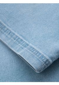 Ombre Clothing - Szorty męskie z gumką w pasie i efektem sprania – jasnoniebieskie V1 OM-SRDS-0192 - XXL. Okazja: na co dzień. Kolor: niebieski. Materiał: bawełna, materiał, skóra, elastan, denim. Sezon: lato. Styl: elegancki, casual #8