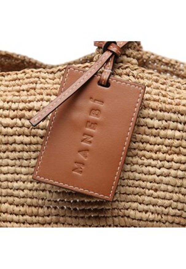 Manebi Torebka Natural Raffia Summer Bag V 2.2 AD Brązowy. Kolor: brązowy