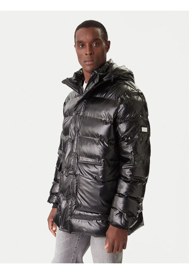 Karl Lagerfeld - KARL LAGERFELD Kurtka zimowa 505036 554595 Czarny Regular Fit. Typ kołnierza: dekolt w karo. Kolor: czarny. Materiał: syntetyk. Sezon: zima