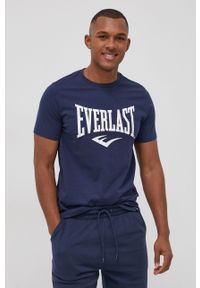 EVERLAST - Everlast T-shirt bawełniany kolor granatowy z nadrukiem. Okazja: na co dzień. Kolor: niebieski. Materiał: bawełna. Wzór: nadruk. Styl: casual