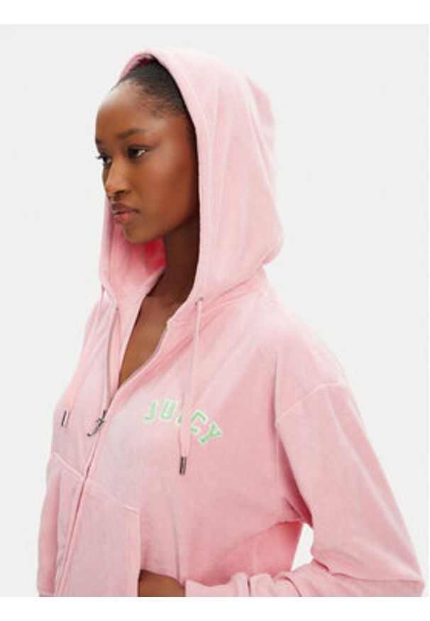 Juicy Couture Bluza Nala JCWAS125321 Różowy Oversize. Kolor: różowy. Materiał: bawełna