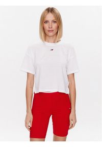 TOMMY HILFIGER - Tommy Hilfiger T-Shirt Essentials S10S101670 Biały Cropped Fit. Kolor: biały. Materiał: bawełna, syntetyk