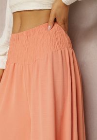 Renee - Pomarańczowe Spodnie Szerokie Luźne High Waist Inestria. Stan: podwyższony. Kolor: pomarańczowy #5
