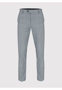 Pako Lorente - PAKO LORENTE – Szare spodnie garniturowe w niebieską kratę. Kolor: szary, niebieski, wielokolorowy. Materiał: poliester, elastan, wiskoza #5