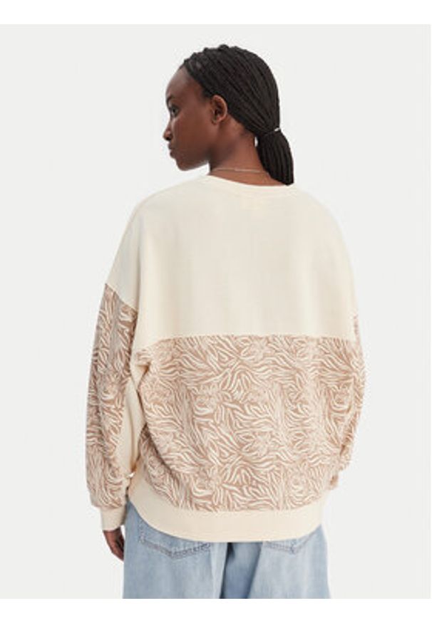Roxy Bluza ERJFT05040 Beżowy Relaxed Fit. Kolor: beżowy. Materiał: syntetyk, bawełna