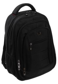 DAVID JONES - Plecak męski czarny z kieszenią na laptop David Jones PC005 BLACK. Kolor: czarny. Materiał: materiał. Styl: klasyczny