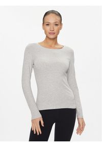 4f - 4F Bluzka 4FAW23TLONF167 Szary Slim Fit. Kolor: szary. Materiał: bawełna