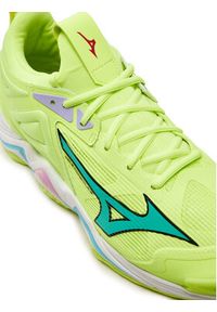 Mizuno Buty halowe Wave Momentum 3 V1GA231286 Zielony. Kolor: zielony. Materiał: skóra. Model: Mizuno Wave