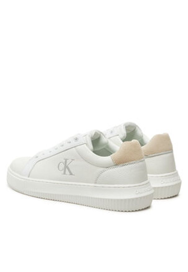 Calvin Klein Jeans Sneakersy Chunky Cupsole Low Mg YM0YM01253 Biały. Kolor: biały. Materiał: skóra