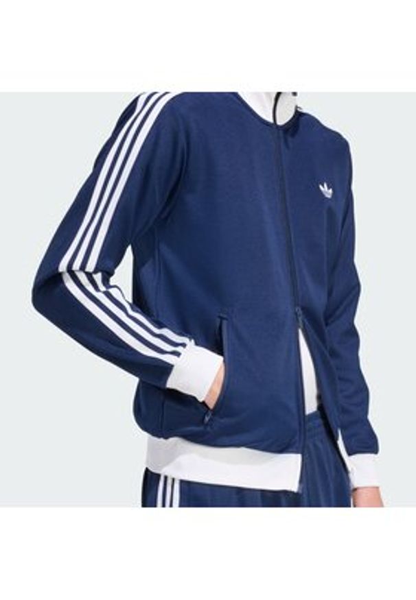 Adidas - adidas Bluza adicolor Classic KE3526 Granatowy Slim Fit. Kolor: niebieski. Materiał: syntetyk