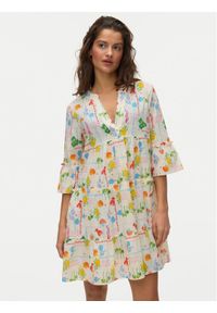 Vero Moda Sukienka letnia Elena 10357444 Żółty jasny Regular Fit. Kolor: żółty. Materiał: bawełna. Sezon: lato #1