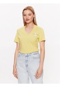 Calvin Klein Jeans T-Shirt J20J221429 Żółty Regular Fit. Kolor: żółty. Materiał: bawełna #1