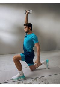 4f - 4F Koszulka treningowa regular szybkoschnąca męska - turkusowa XXL. Kolor: turkusowy. Materiał: skóra. Sport: fitness #1