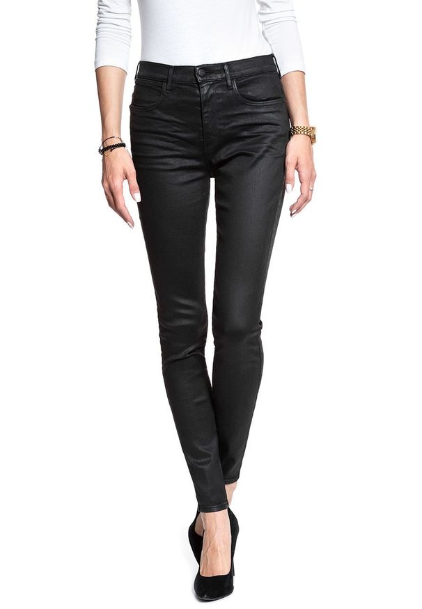 Wrangler - WRANGLER HIGH RISE SKINNY COATED BLACK W27HWT067 112128139. Stan: podwyższony