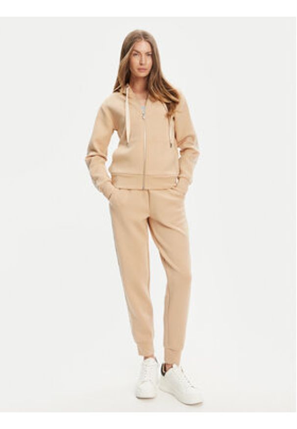 Guess Bluza W5YQ05 KBYE2 Beżowy Regular Fit. Kolor: beżowy. Materiał: syntetyk