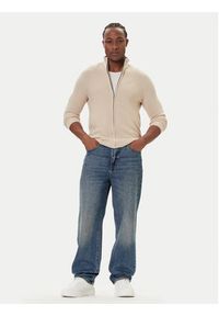 Mustang Kardigan Escondido 1016847 Beżowy Regular Fit. Kolor: beżowy. Materiał: bawełna