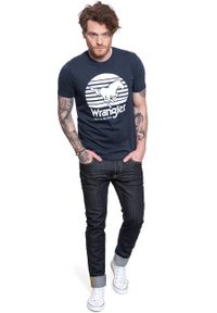 Wrangler - WRANGLER T SHIRT SS HORSE TEE DARK NAVY W7G1D3XAE. Wzór: nadruk