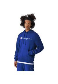Bluza męska Champion Hooded Sweatshirt 220726. Kolor: niebieski. Materiał: materiał, bawełna