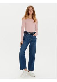 TOMMY HILFIGER - Tommy Hilfiger Bluzka WW0WW38869 Różowy Slim Fit. Kolor: różowy. Materiał: wiskoza #5