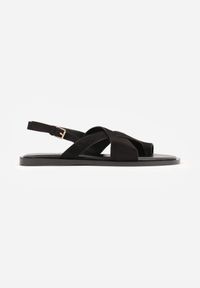 Born2be - Czarne Sandały VICES ze Skrzyżowanymi Paskami i Paskiem na Duży Palec Phaisacia. Okazja: na co dzień. Zapięcie: pasek. Kolor: czarny. Materiał: jeans, len. Sezon: lato. Styl: elegancki, casual #8