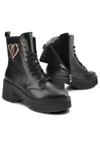 Czarne Botki Armodo Damskie Buty Na Obcasie. Kolor: czarny. Materiał: skóra, materiał. Obcas: na obcasie. Styl: elegancki. Wysokość obcasa: średni #5