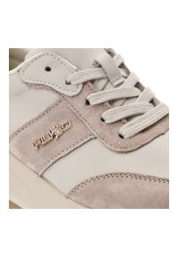 Beżowe Sneakersy Filippo Modne Buty Damskie Na Platformie. Okazja: na co dzień. Zapięcie: sznurówki. Kolor: beżowy. Materiał: guma, materiał, zamsz, skóra. Wzór: gładki. Obcas: na platformie #7