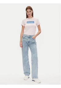 Hugo - HUGO T-Shirt Classic Tee_B 50510772 Różowy Slim Fit. Kolor: różowy. Materiał: bawełna #5