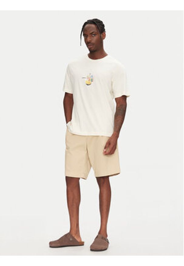 Jack & Jones T-Shirt Varenna 12273162 Beżowy Regular Fit. Kolor: beżowy. Materiał: bawełna