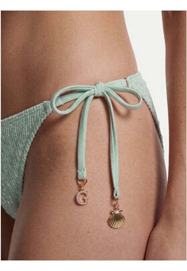 Guess Dół od bikini E6GO04 KBMV0 Zielony. Kolor: zielony. Materiał: syntetyk