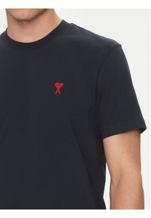 AMI PARIS - AMI Paris T-Shirt BFUTS035.724 Granatowy Regular Fit. Kolor: niebieski. Materiał: bawełna