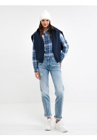 Big-Star - Koszula damska w kratę niebieska Patisi 401. Kolor: niebieski. Materiał: tkanina. Wzór: kratka. Styl: wizytowy, vintage, klasyczny, elegancki #5