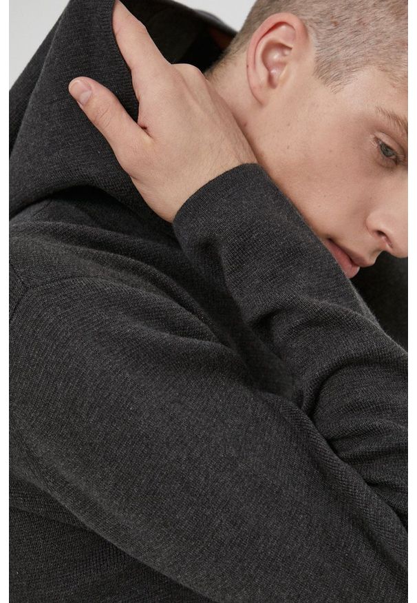 medicine - Medicine - Sweter Essential. Okazja: na co dzień. Typ kołnierza: kaptur. Kolor: szary. Materiał: dzianina. Długość: krótkie. Styl: casual