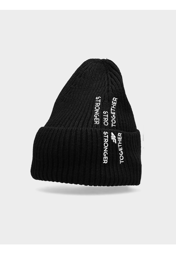 4f - Czapka zimowa dziewczęca. Kolor: czarny. Sezon: zima