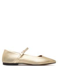 TOMMY HILFIGER - Tommy Hilfiger Baleriny Hilfiger Gold Ballerinas FW0FW09320 Złoty. Kolor: złoty. Materiał: skóra #1