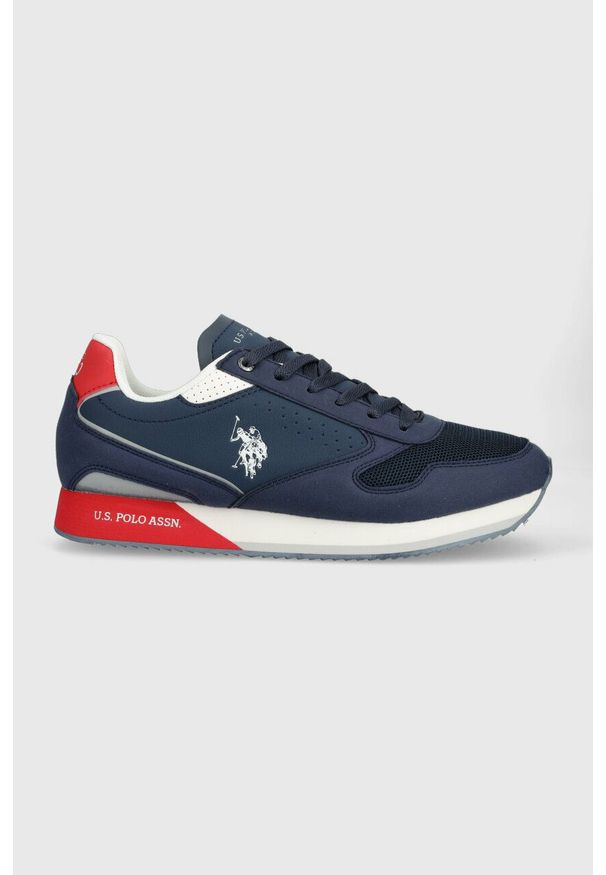 U.S. Polo Assn. sneakersy NOBIL kolor granatowy. Nosek buta: okrągły. Zapięcie: sznurówki. Kolor: niebieski. Materiał: guma