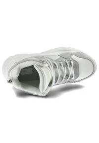 Big-Star - Białe Sneakersy Big Star Damskie Modne Obuwie. Zapięcie: sznurówki. Kolor: biały. Materiał: skóra ekologiczna, zamsz, materiał. Szerokość cholewki: normalna #6
