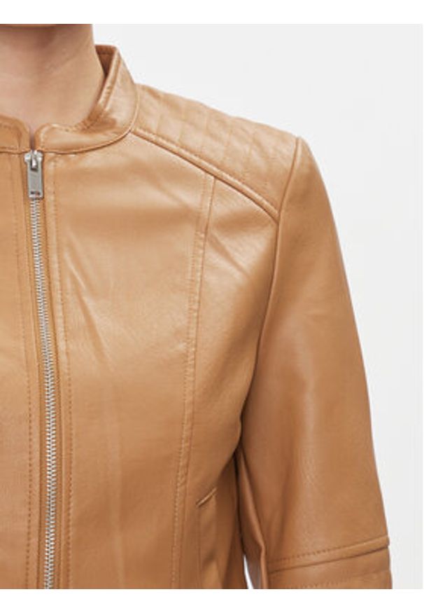 Vero Moda Kurtka z imitacji skóry Love 10300241 Brązowy Regular Fit. Kolor: brązowy. Materiał: skóra