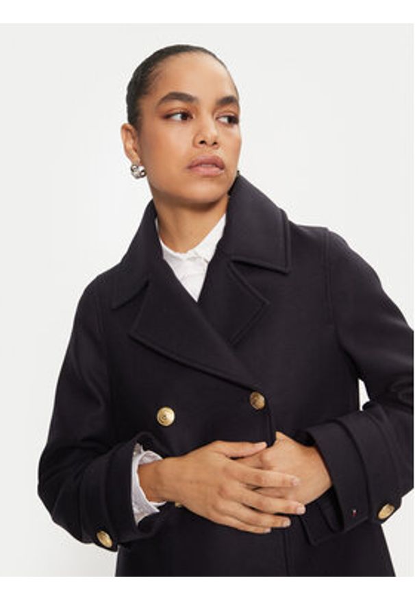 TOMMY HILFIGER - Tommy Hilfiger Kurtka przejściowa WW0WW42632 Granatowy Regular Fit. Kolor: niebieski. Materiał: wełna