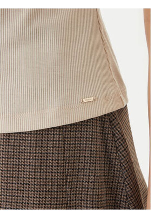 Morgan Bluzka 251-DELI Beżowy Slim Fit. Kolor: beżowy. Materiał: wiskoza