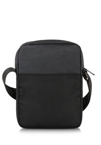 Ochnik - Czarna torba męska z printem. Kolor: czarny. Materiał: nylon. Wzór: nadruk