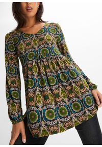 bonprix - Bluzka shirtowa. Typ kołnierza: dekolt w serek. Kolor: czarny. Wzór: nadruk. Sezon: jesień #2