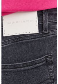 TIGER OF SWEDEN - Tiger Of Sweden jeansy damskie high waist. Stan: podwyższony. Kolor: szary