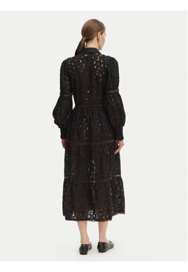 Iconique Sukienka letnia Joanna IC26-008 Czarny Regular Fit. Kolor: czarny. Materiał: bawełna. Sezon: lato