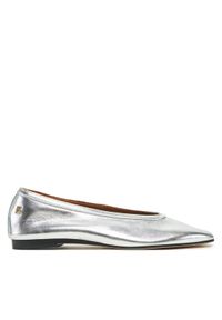 TOMMY HILFIGER - Tommy Hilfiger Baleriny Soft Metal Lthr Ballerina No Bow FW0FW08601 Srebrny. Kolor: srebrny. Materiał: skóra