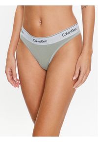 Calvin Klein Underwear Stringi 000QF7208E Zielony. Kolor: zielony. Materiał: bawełna