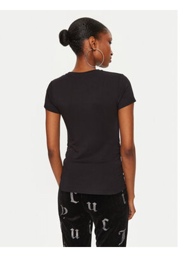Juicy Couture T-Shirt Dot Ruched JCWCT24311 Czarny Slim Fit. Kolor: czarny