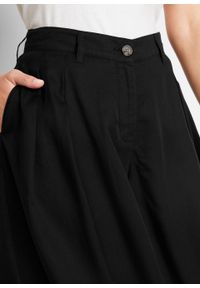 Spodnie culotte z szerokimi nogawkami, TENCEL™ Lyocell bonprix czarny. Kolor: czarny. Materiał: lyocell #6