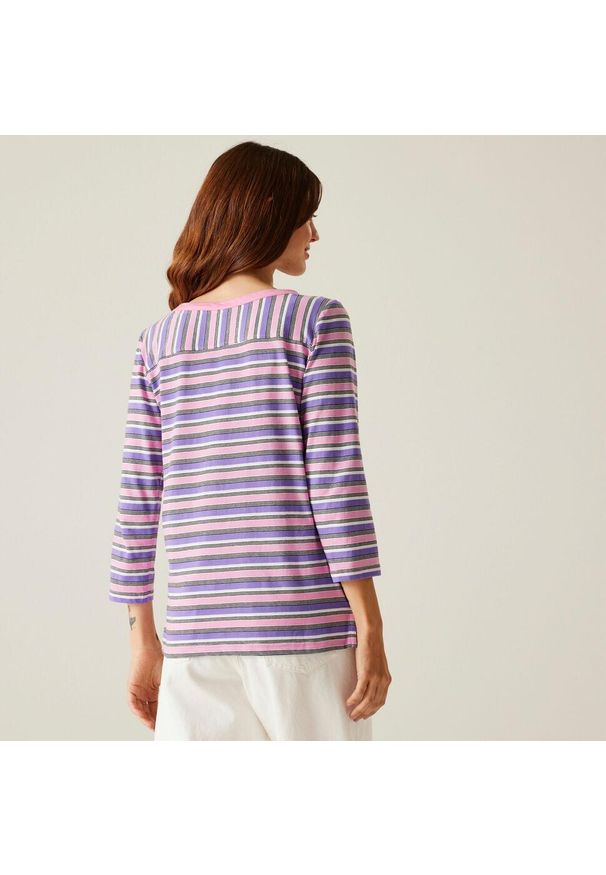 Regatta - Koszulka damska Bayletta II. Kolor: różowy. Materiał: tkanina. Długość rękawa: długi rękaw. Długość: długie. Sport: turystyka piesza