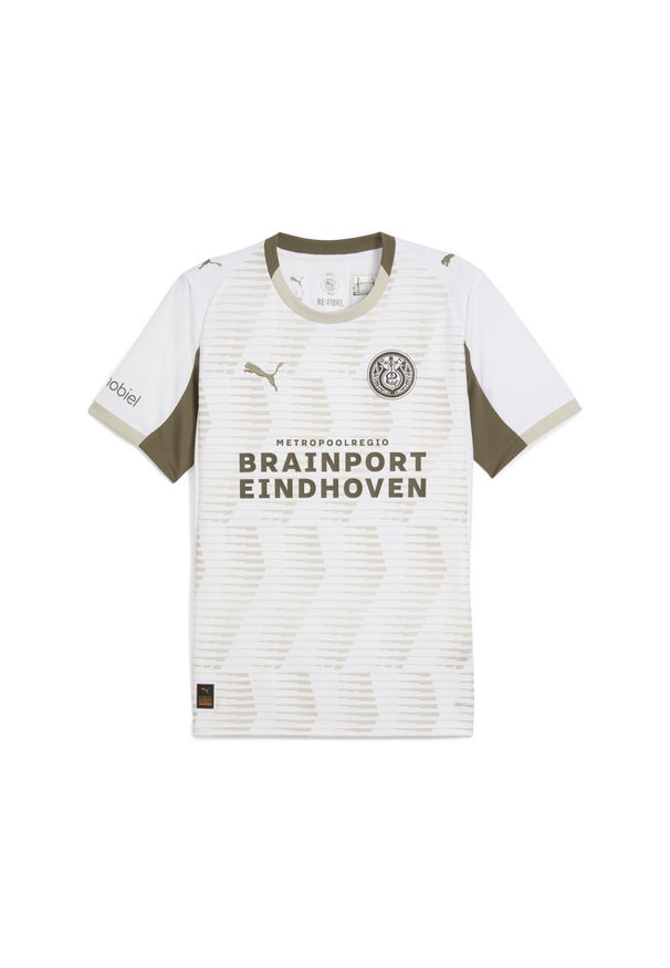 Puma - Męska trzecia koszulka PSV Eindhoven 25/26 PUMA White Desert Dust Beige. Kolor: biały, wielokolorowy, beżowy. Sport: piłka nożna